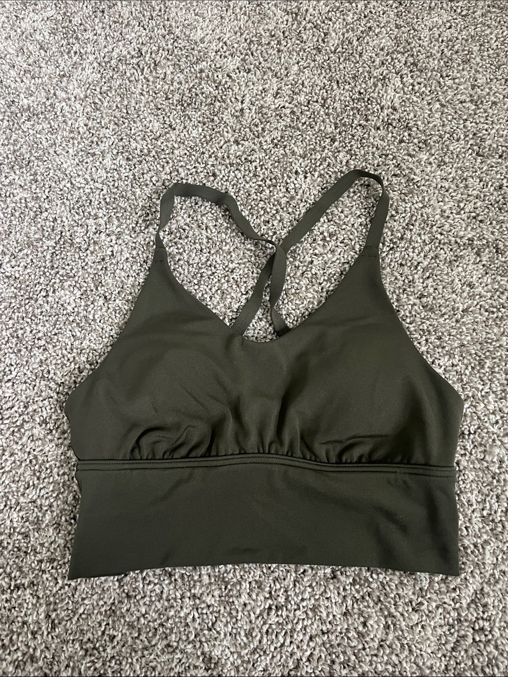 aerie Olive Green Strappy Sports Bralette